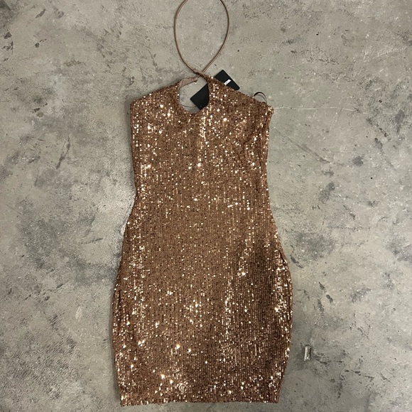 Gold Fashion Nova Dress SOLD - Picture 1 of 2